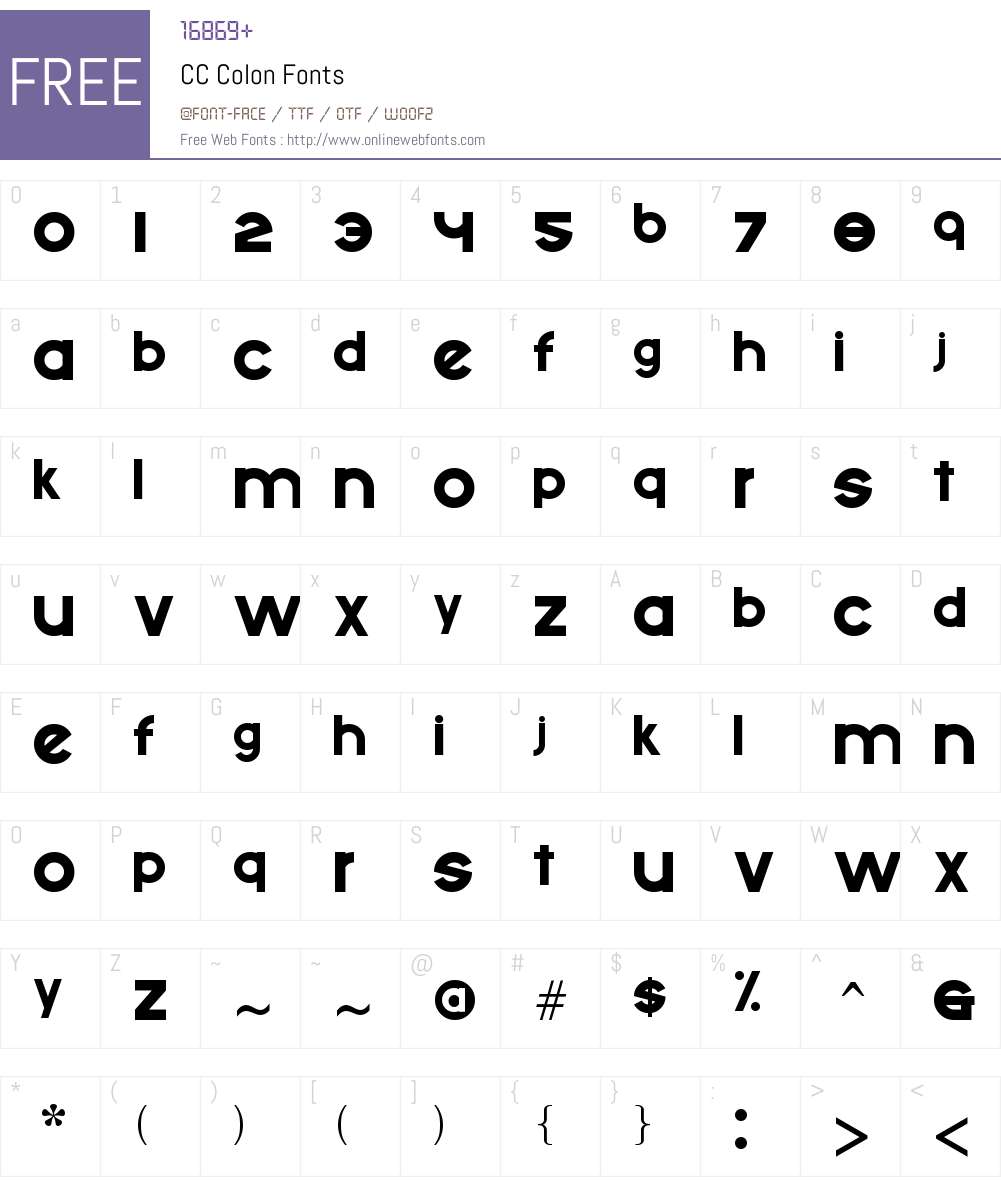 CC Colon Font Screenshots
