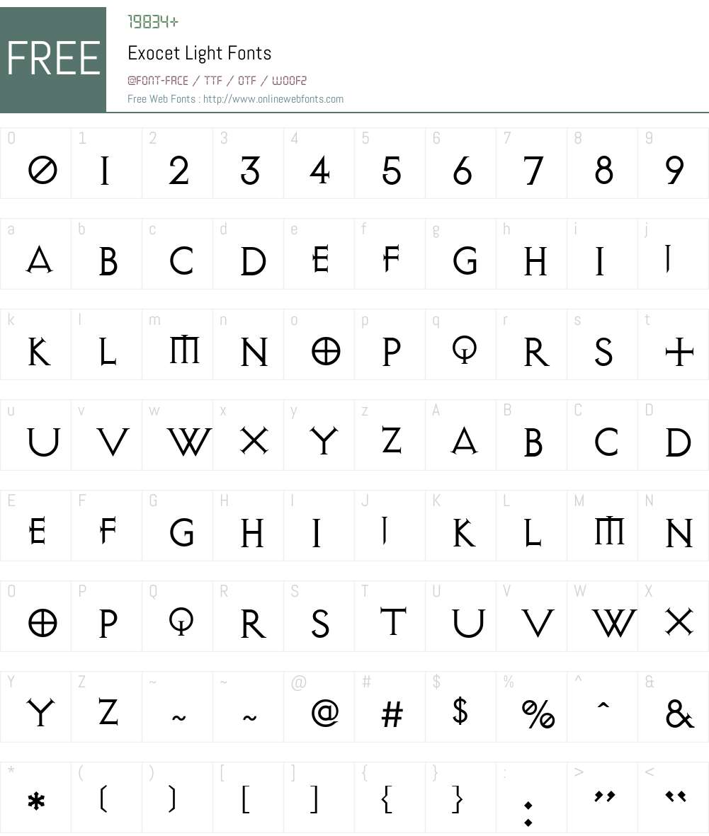 Exocet Font Screenshots