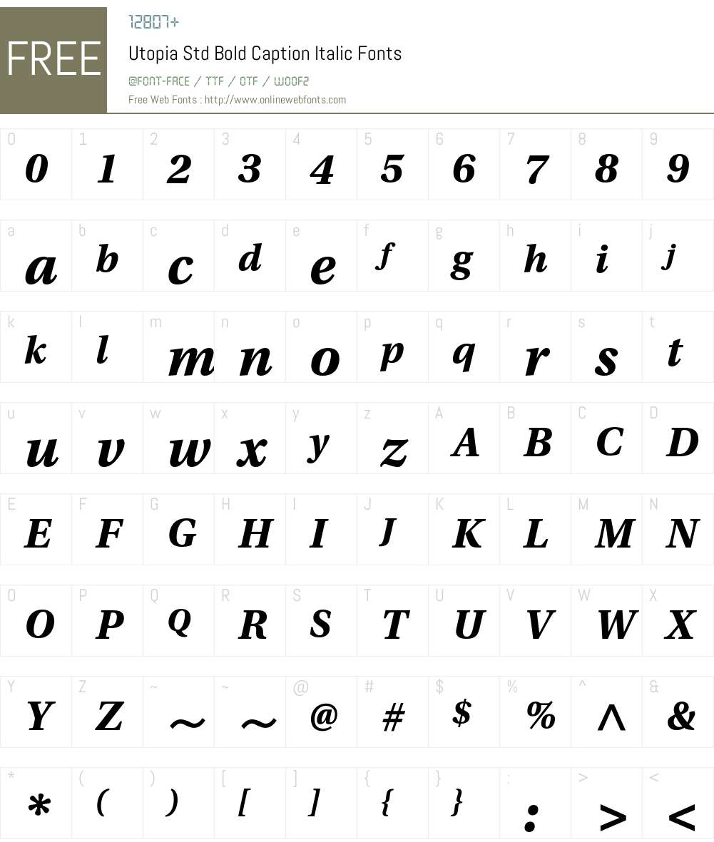Utopia Std Font Screenshots