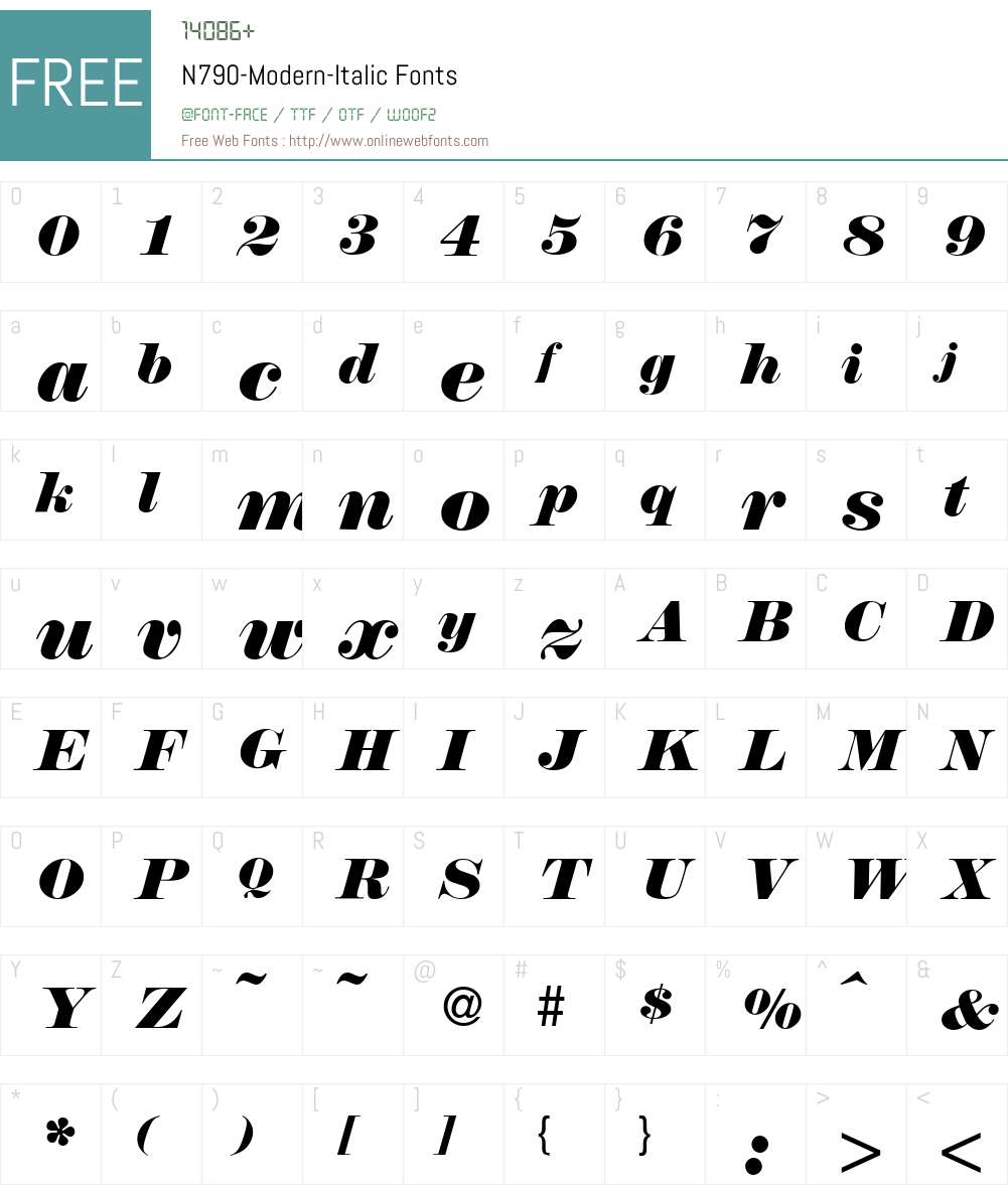 N790-Modern Font Screenshots
