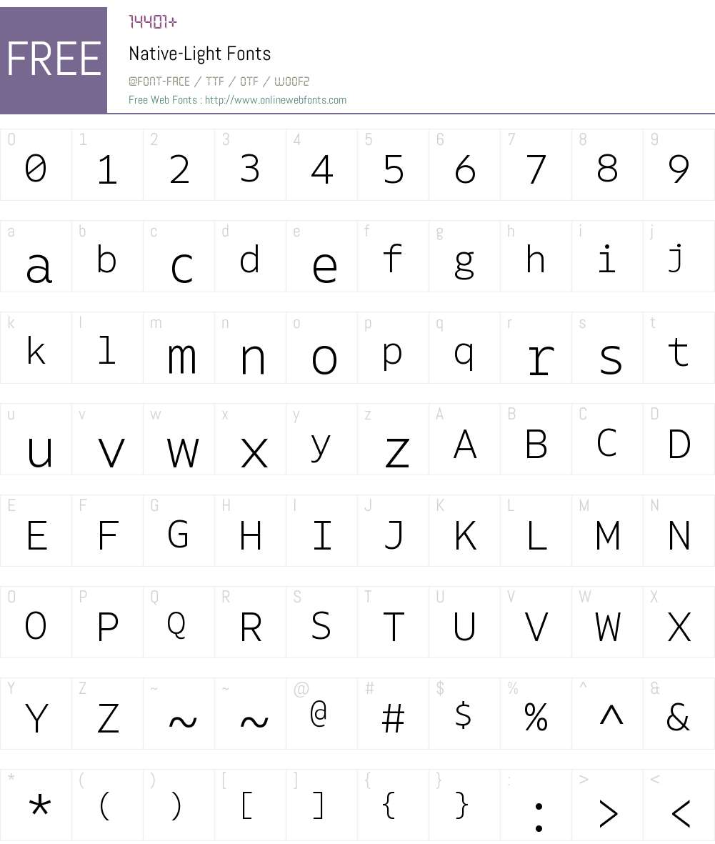 Native Light Font Screenshots