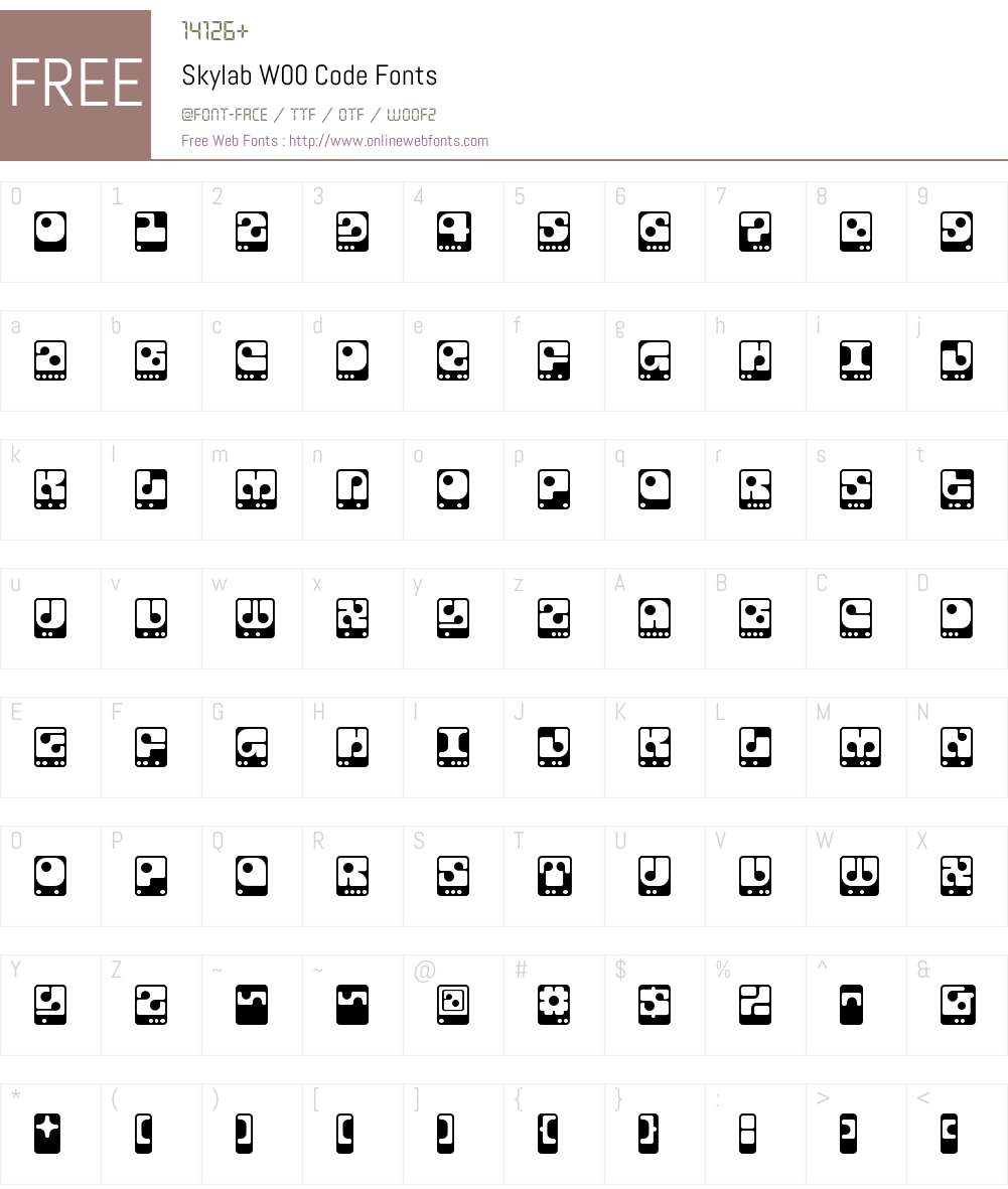SkylabW00-Code Font Screenshots