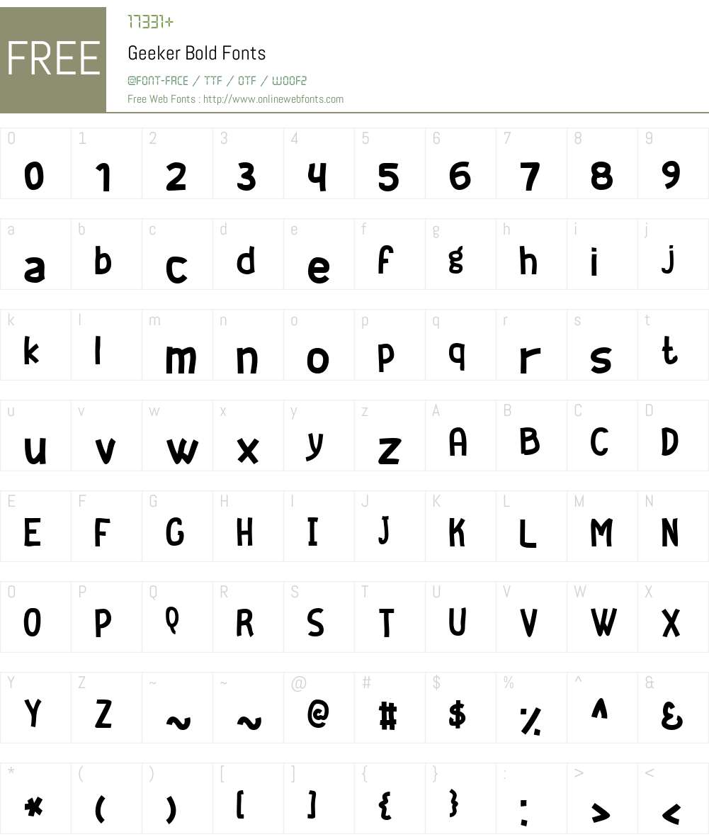 Geeker Bold Font Screenshots