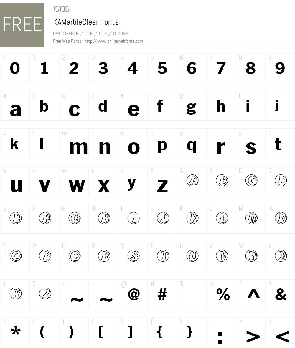 KAMarbleClear Font Screenshots