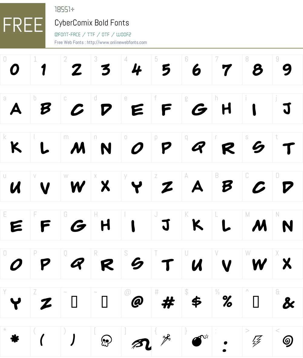CyberComix Font Screenshots