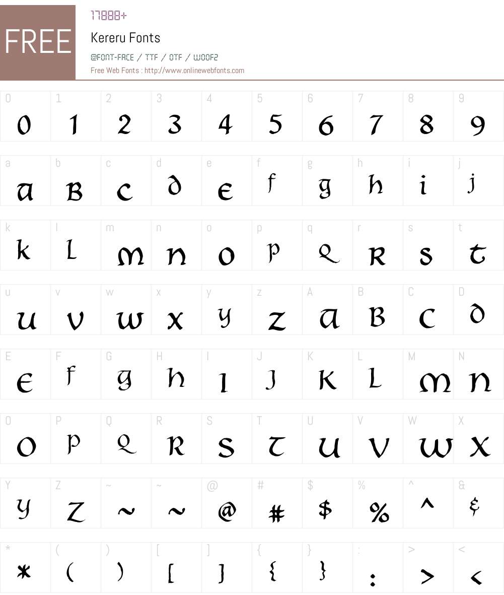 Kereru Font Screenshots