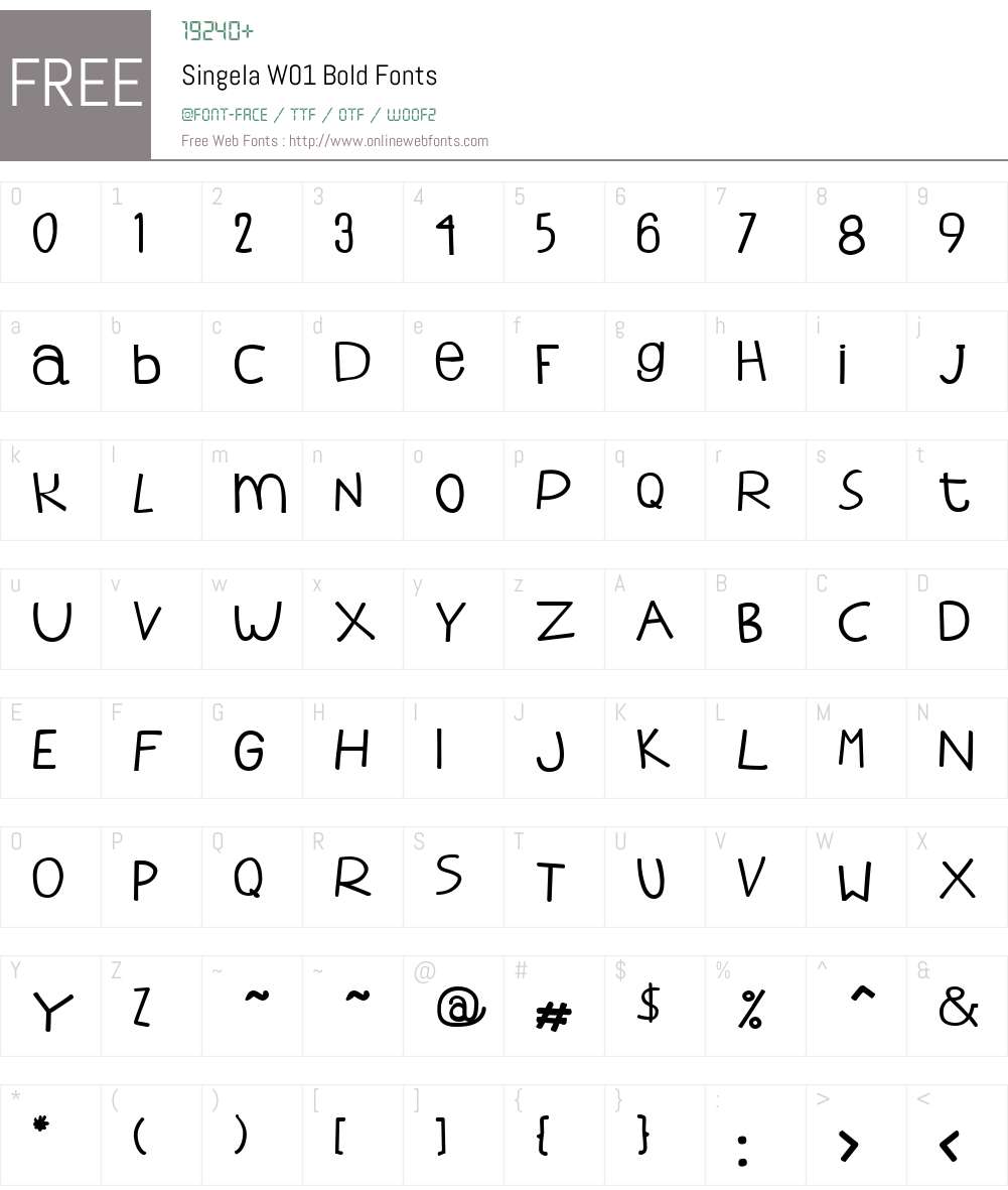 SingelaW01-Bold Font Screenshots