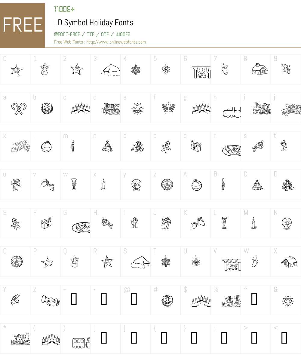 LD Symbol Holiday Font Screenshots