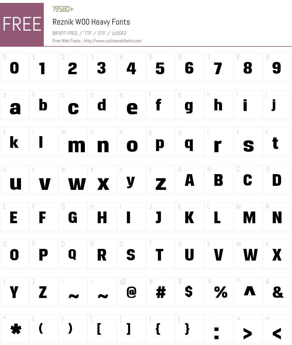 ReznikW00-Heavy Font Screenshots