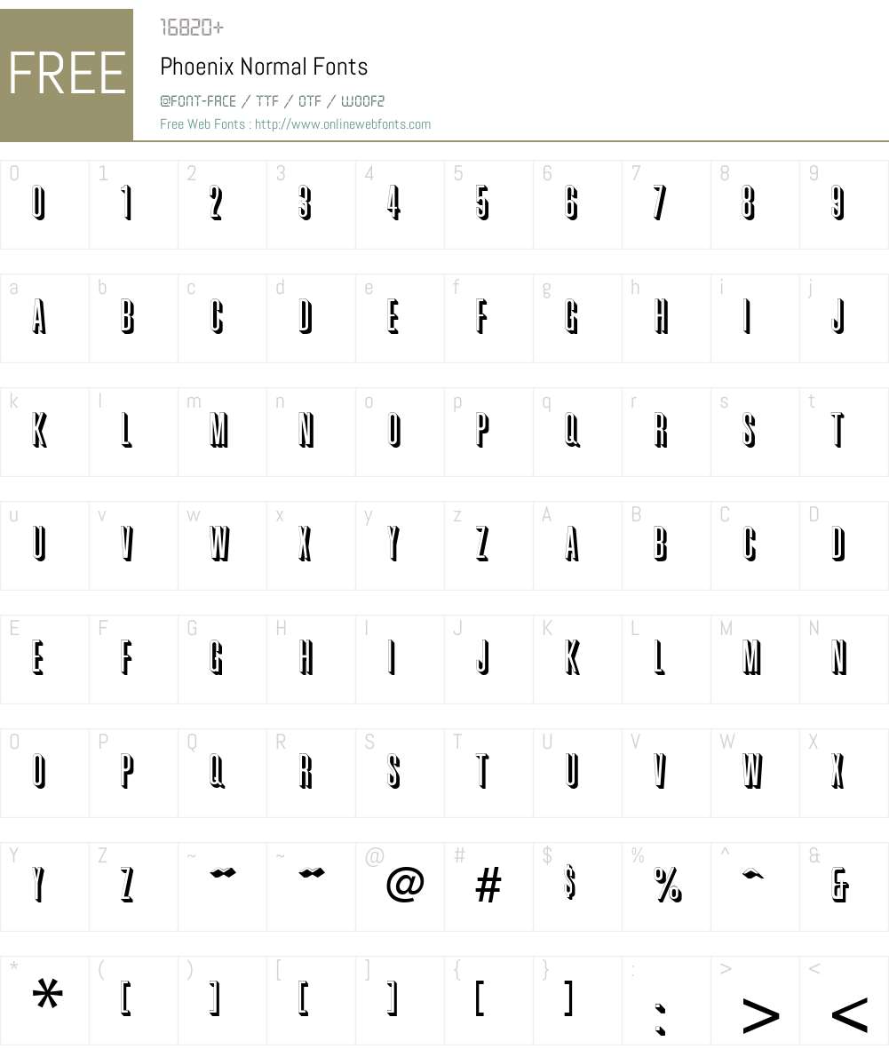 Phoenix Font Screenshots