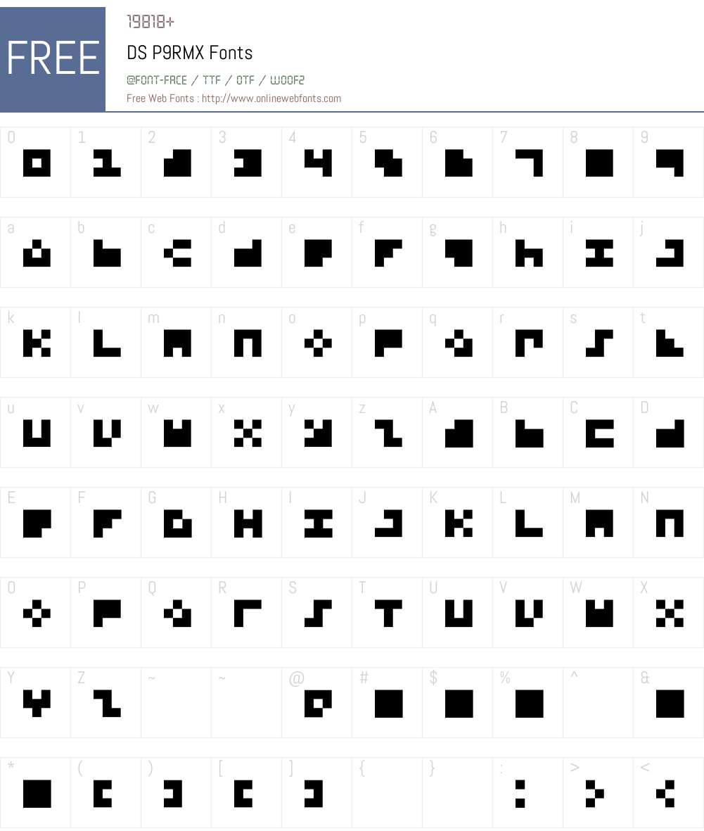 DS P9RMX Font Screenshots