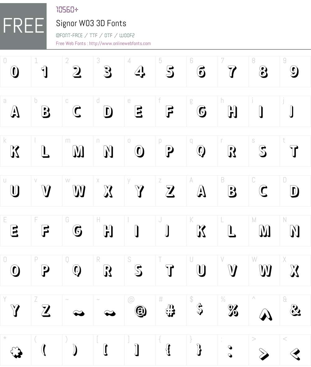Signor Font Screenshots