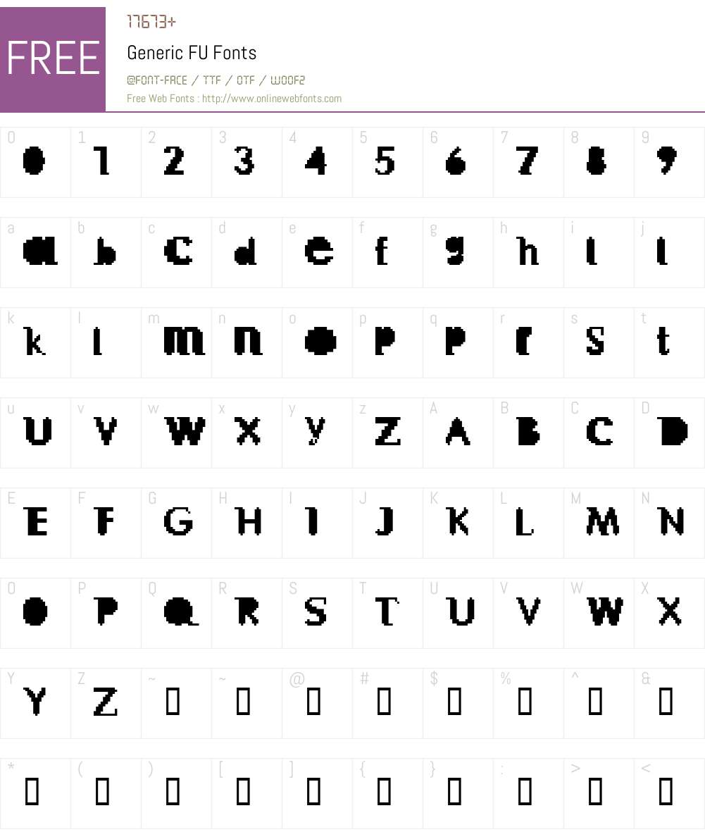 Generic FU Font Screenshots