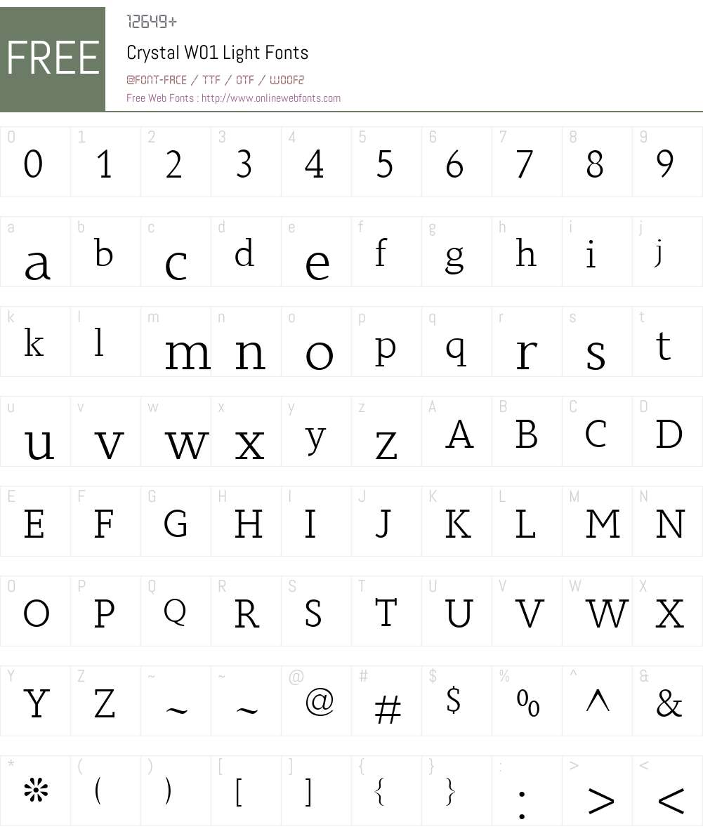 CrystalW01-Light Font Screenshots