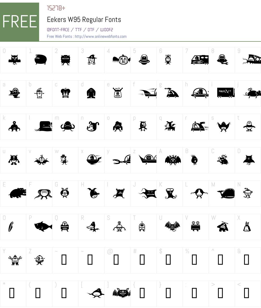 Eekers Font Screenshots