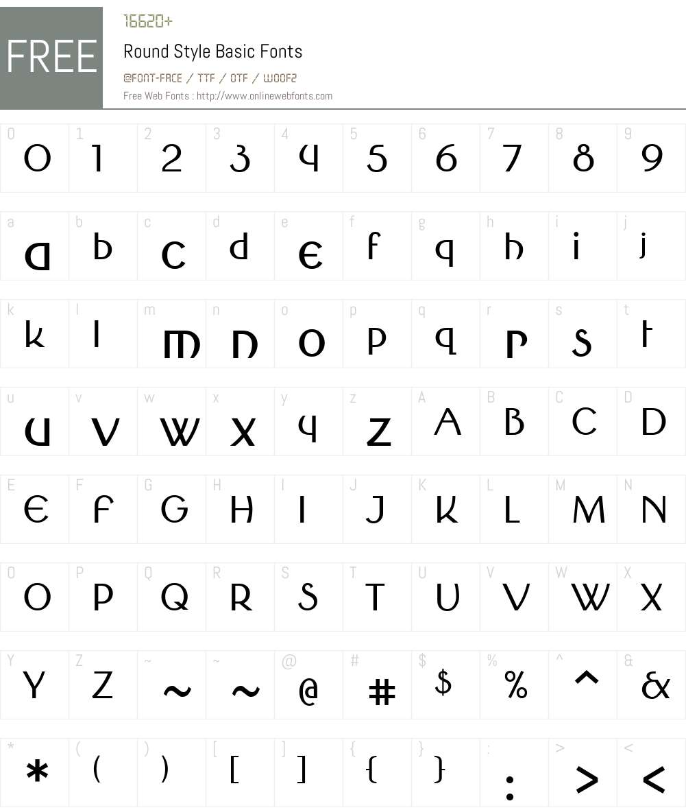 Round Style Basic Font Screenshots