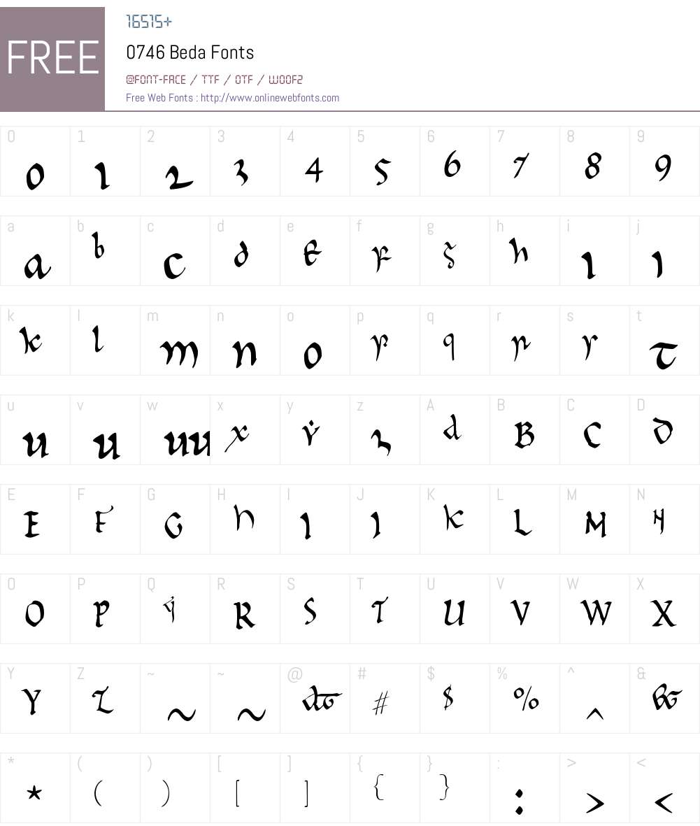0746 Beda Font Screenshots