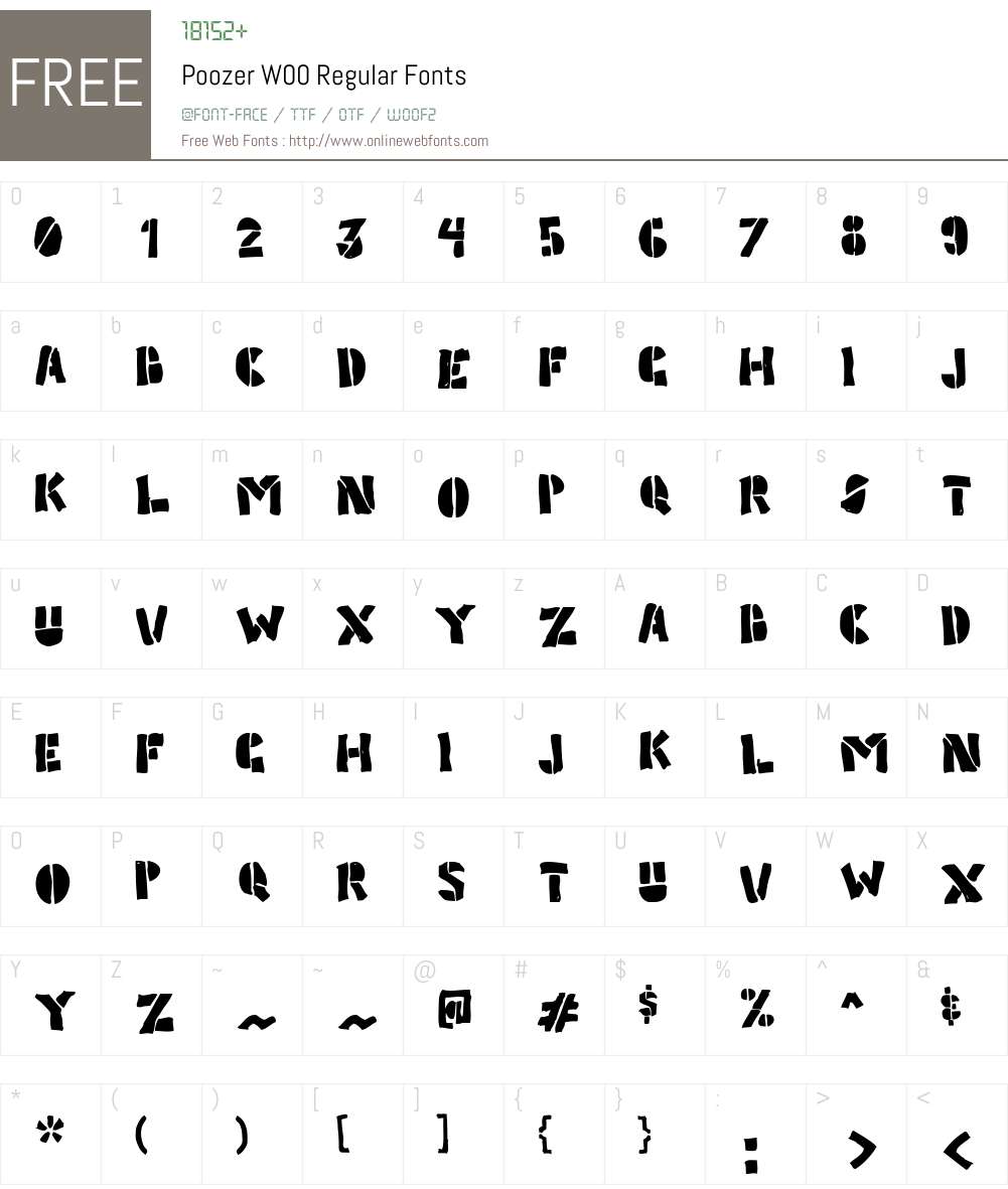 PoozerW00-Regular Font Screenshots