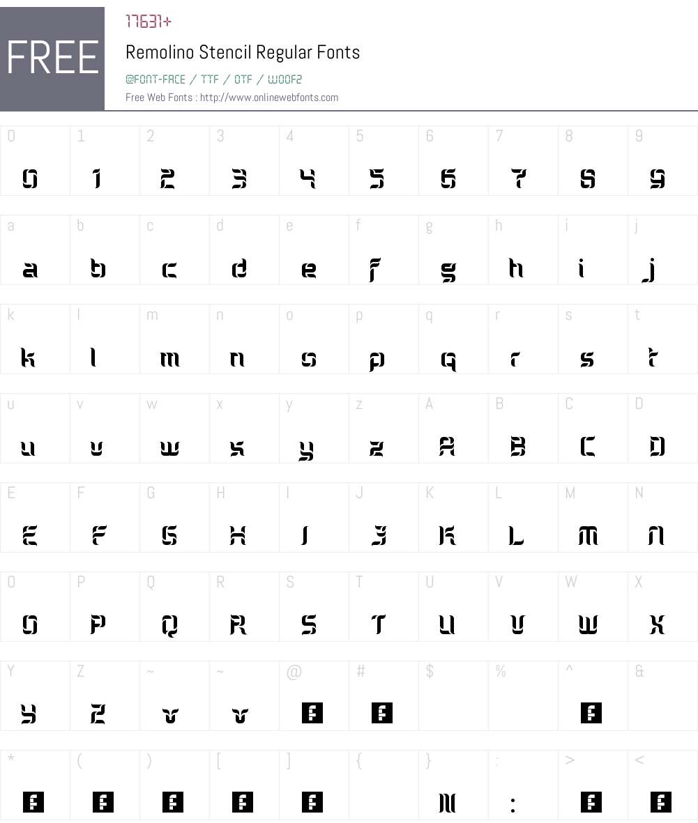 Remolino Stencil Font Screenshots