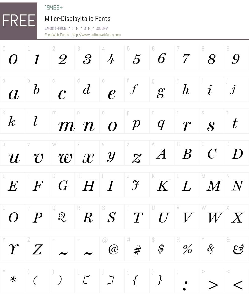 miller text font free