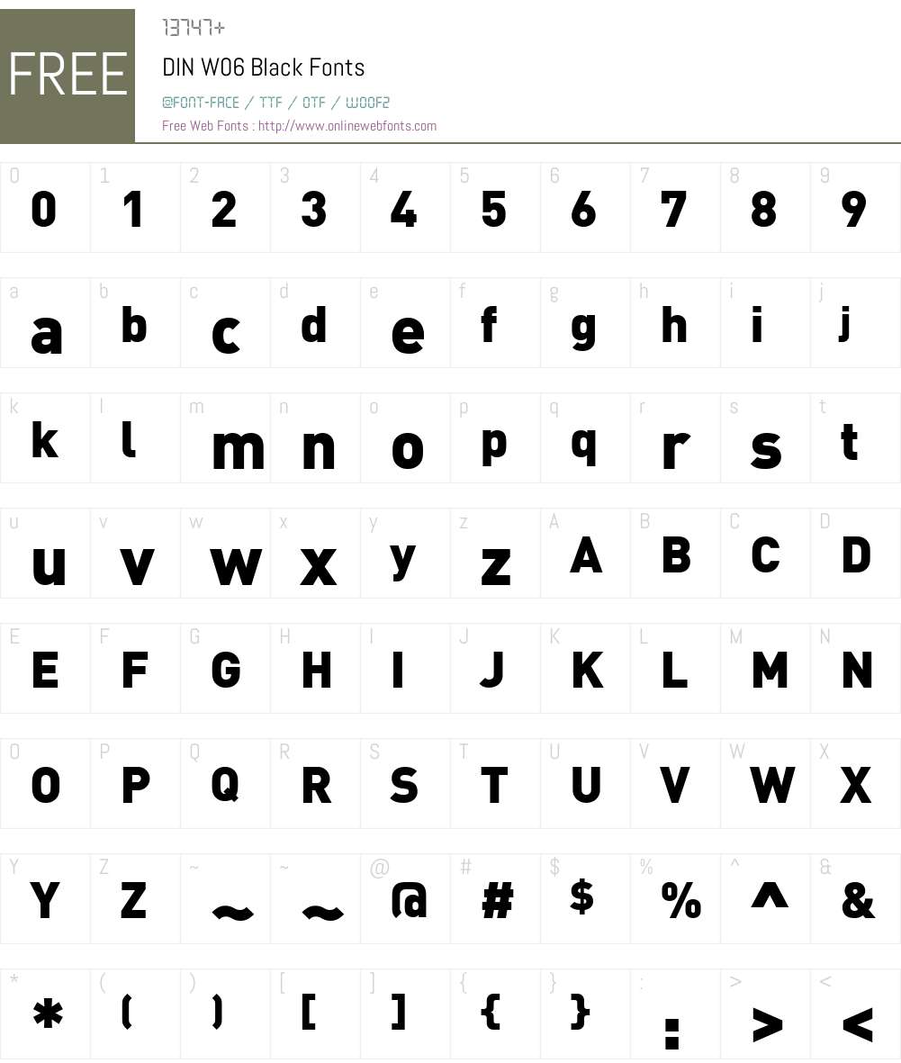 DINW06-Black Font Screenshots