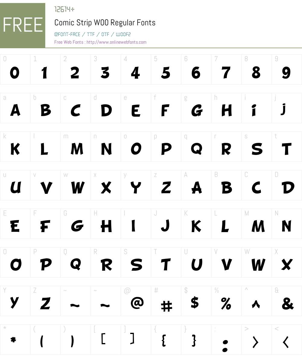 ComicStripW00-Regular Font Screenshots