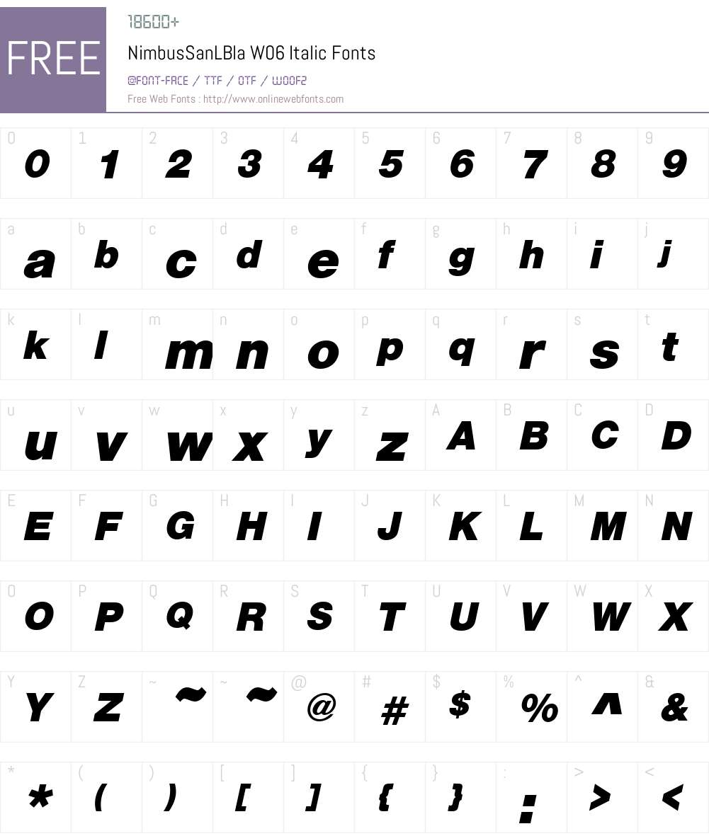 Nimbus Sans L Font Screenshots