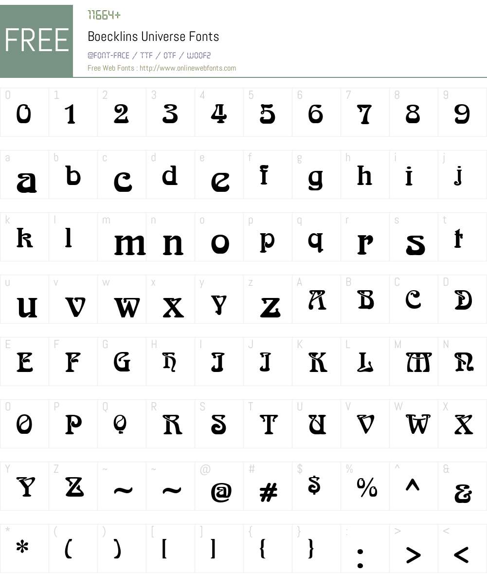 Boecklins Universe Font Screenshots