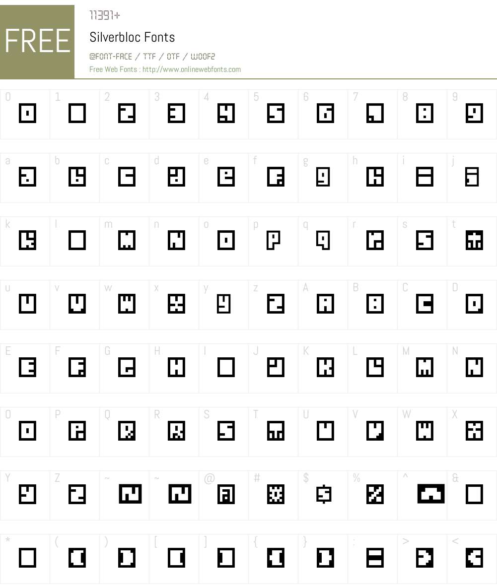Silverbloc Font Screenshots