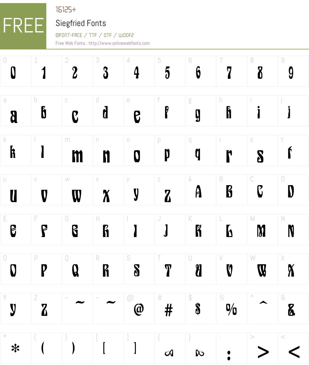 Siegfried Font Screenshots