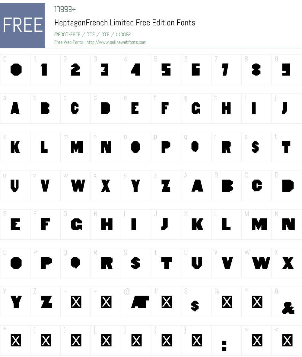HeptagonFrench Limited Free Edition Font Screenshots