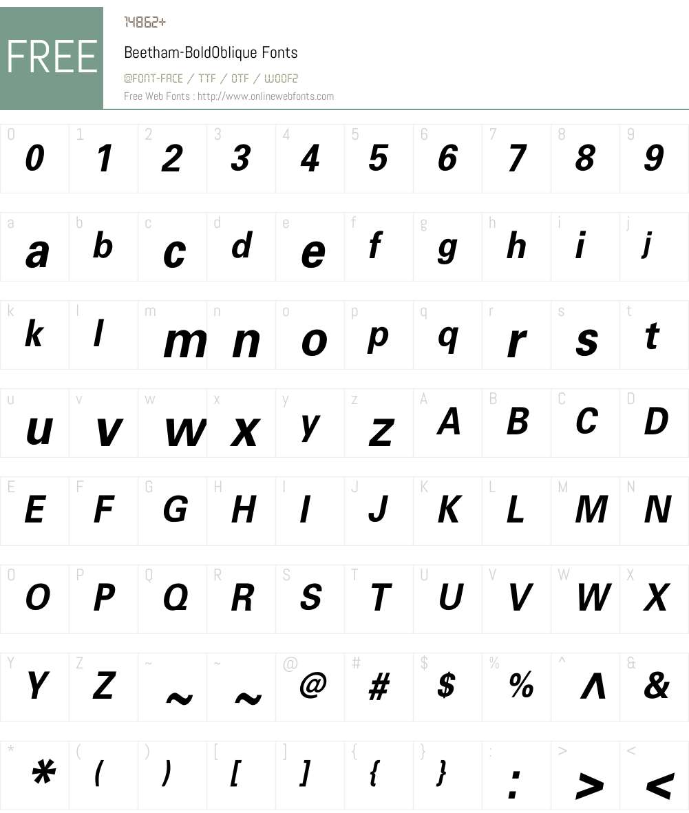 Beetham Font Screenshots