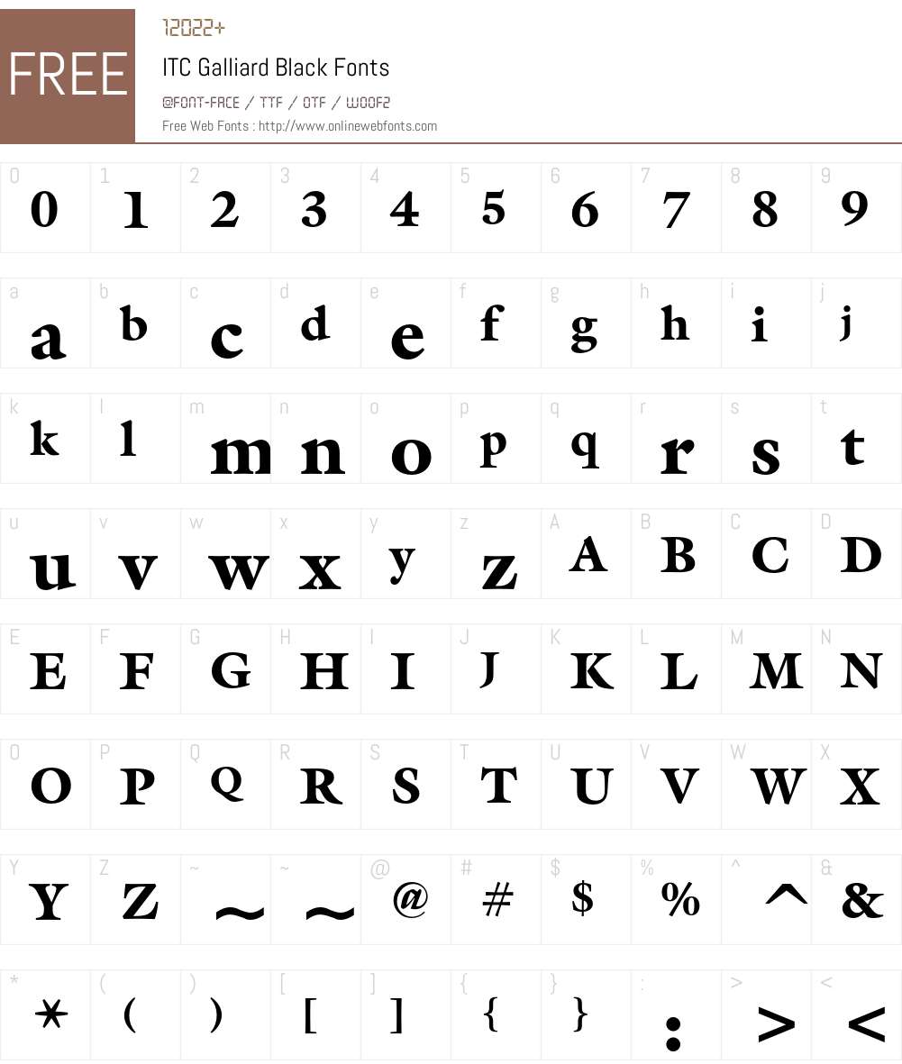 ITC Galliard Font Screenshots