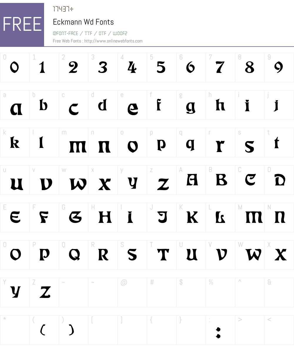 Eckmann Wd Font Screenshots