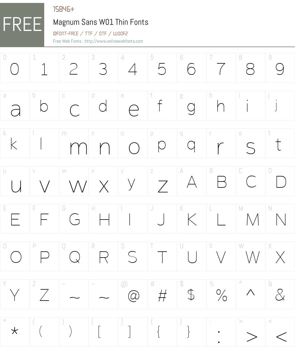 MagnumSansW01-Thin Font Screenshots