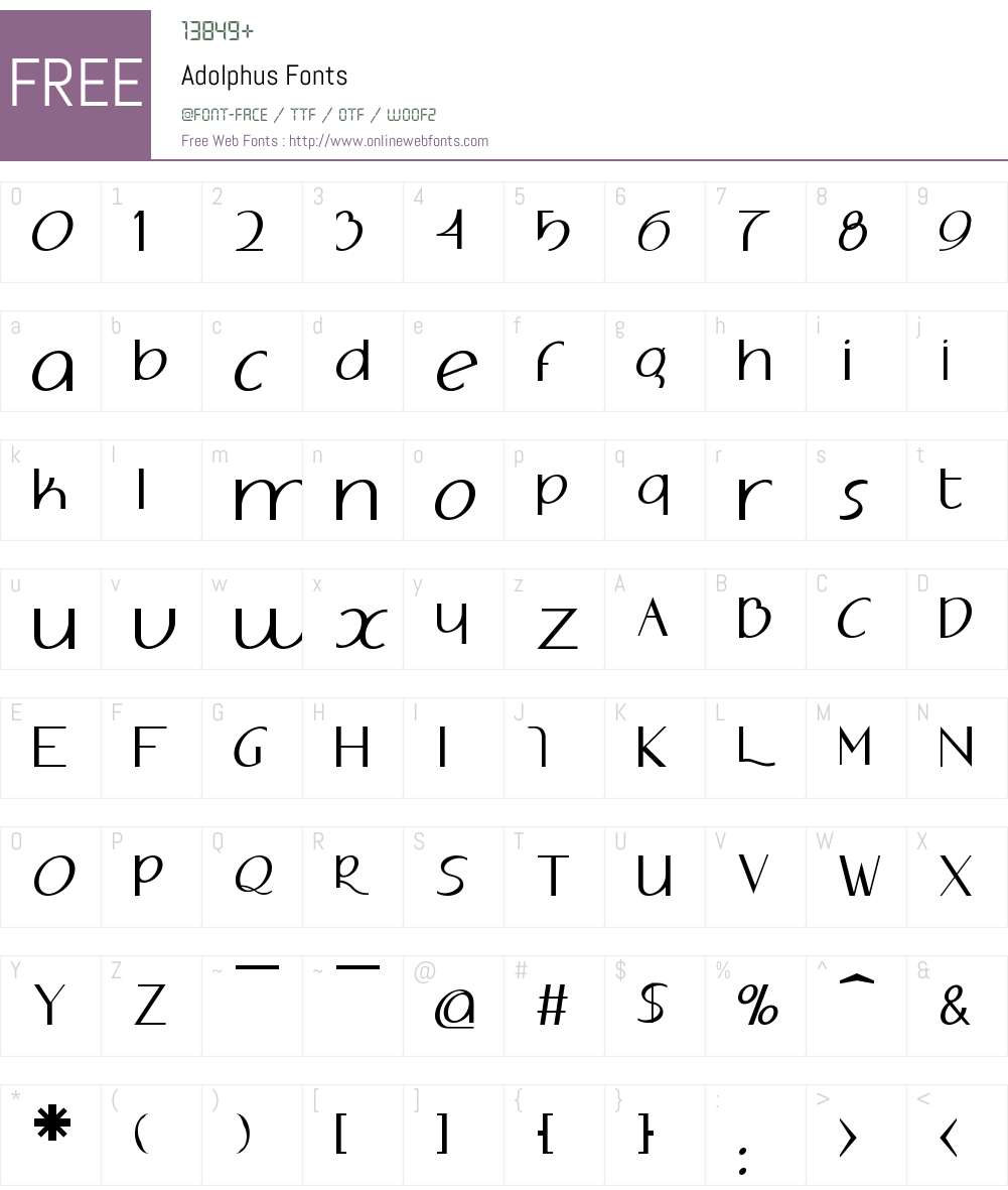 Adolphus Font Screenshots