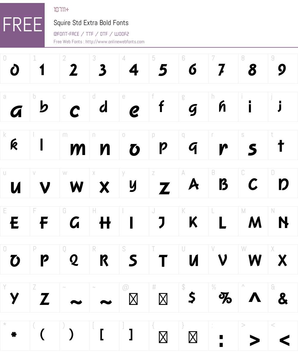 Squire Std Font Screenshots