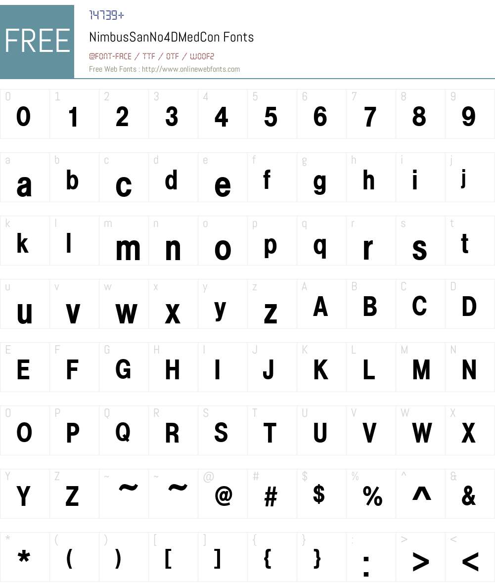 NimbusSanNo4DMedCon Font Screenshots
