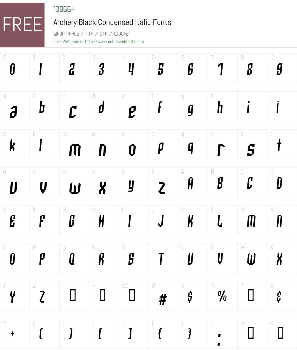 Archery Black Condensed Font Screenshots