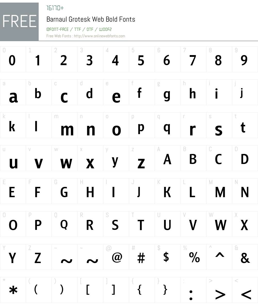 Barnaul Grotesk Web Bold Font Screenshots