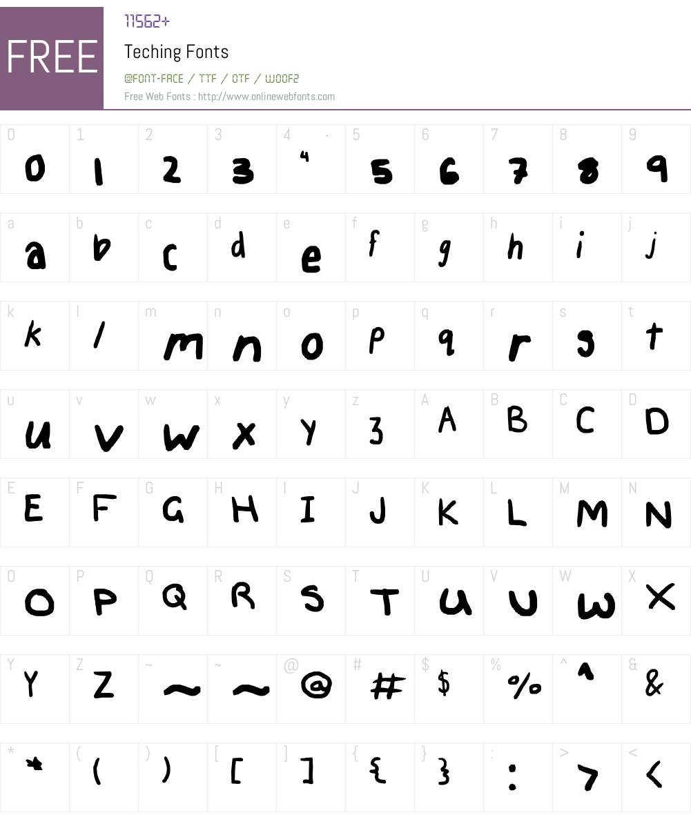 Teching Font Screenshots