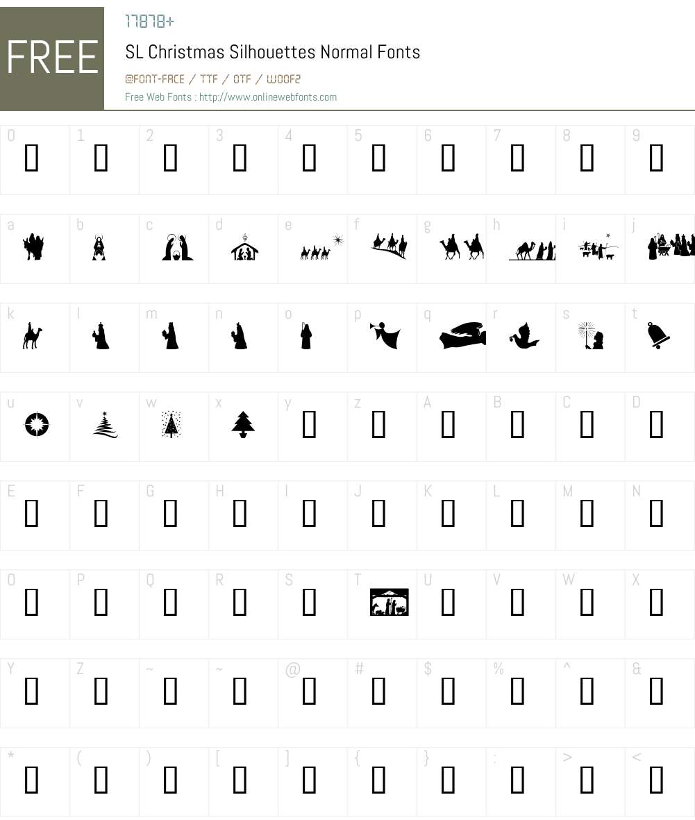 SL Christmas Silhouettes Font Screenshots