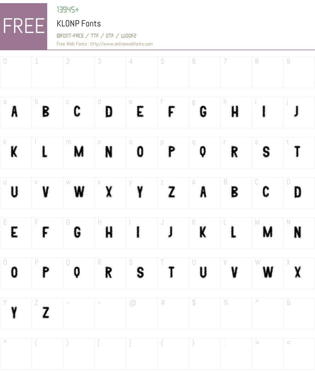 KLONP Font Screenshots