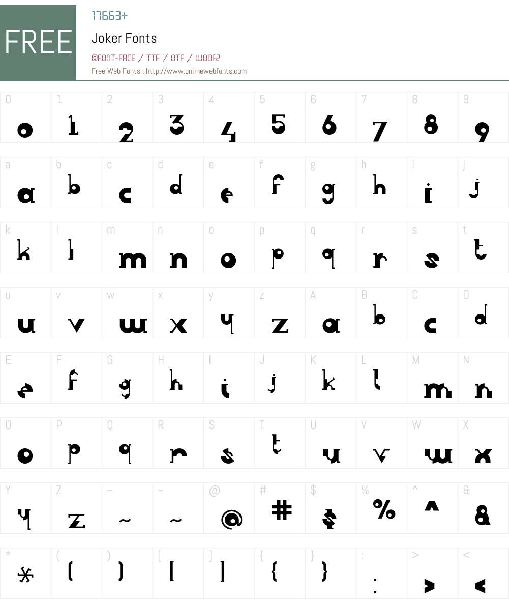 Joker Font Screenshots