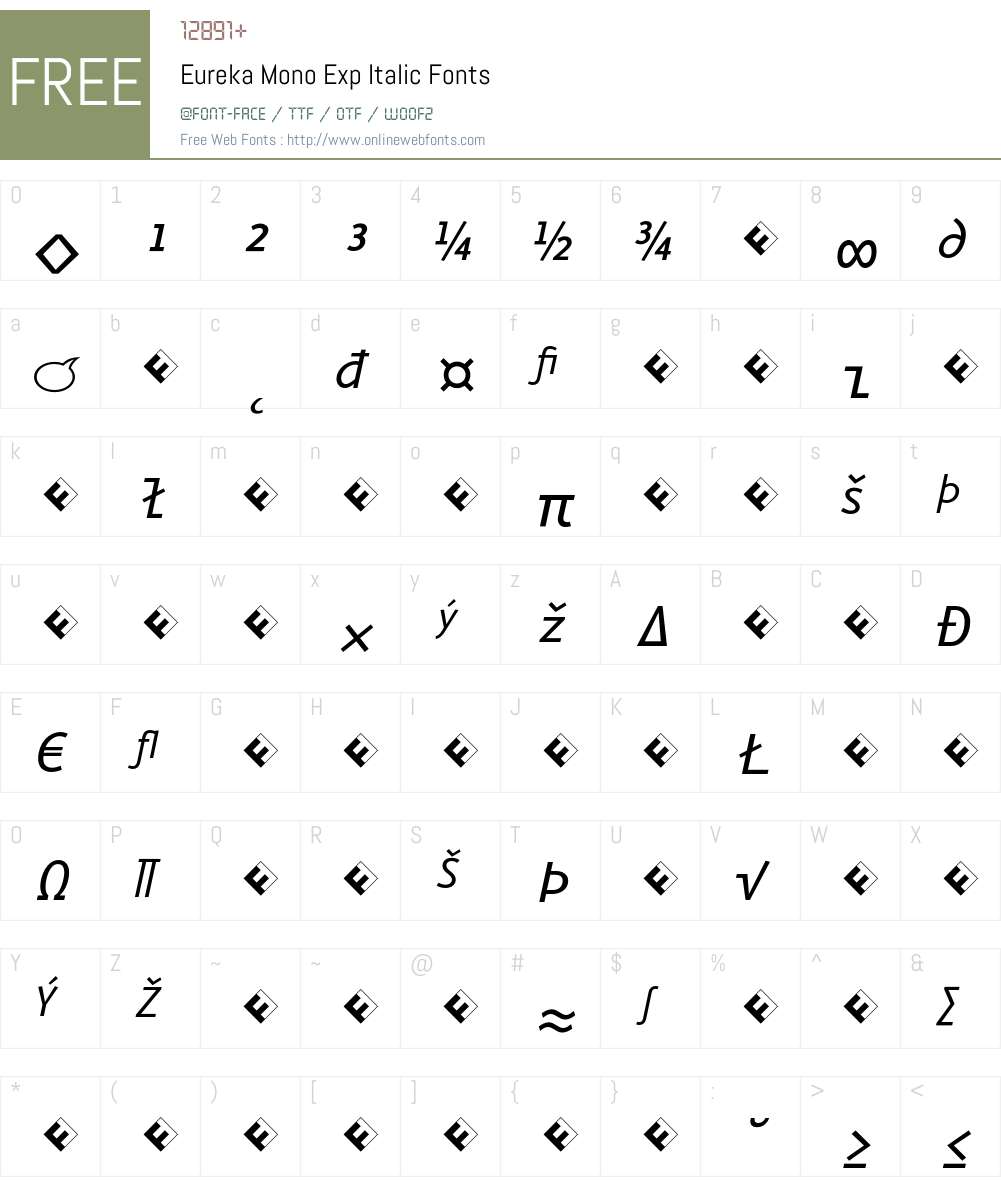 Eureka Mono Exp Font Screenshots