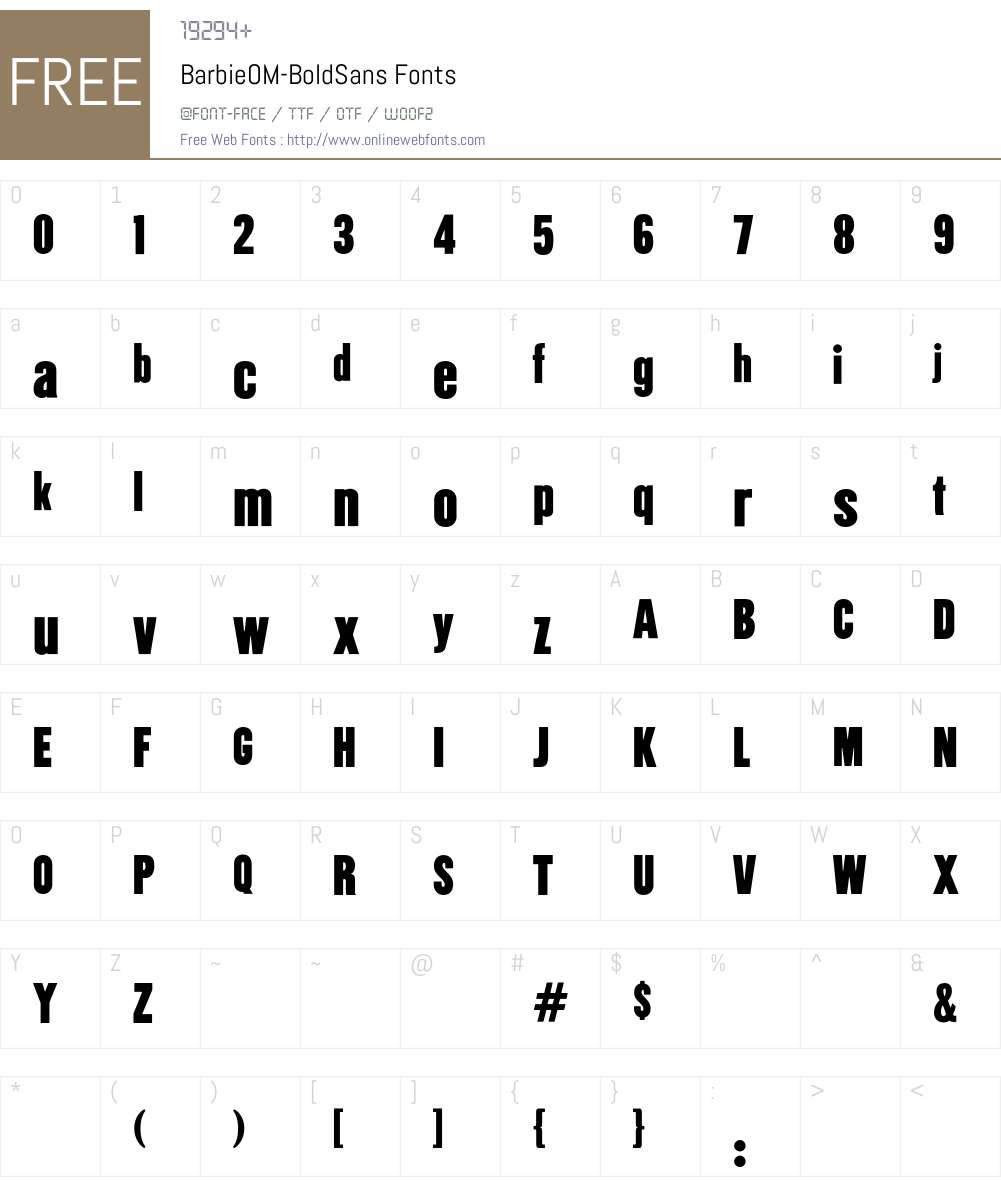 BarbieOM Font Screenshots