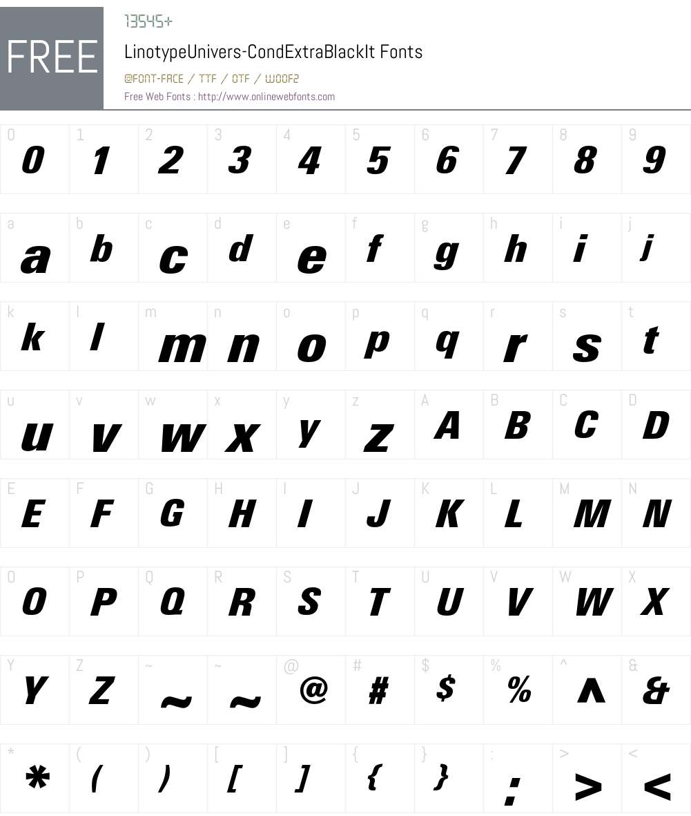 LinotypeUnivers Font Screenshots