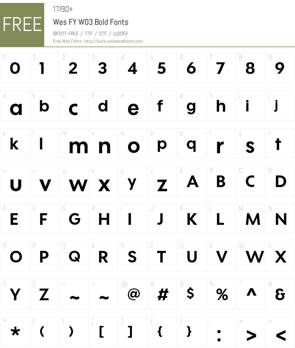 Wes FY Font Screenshots