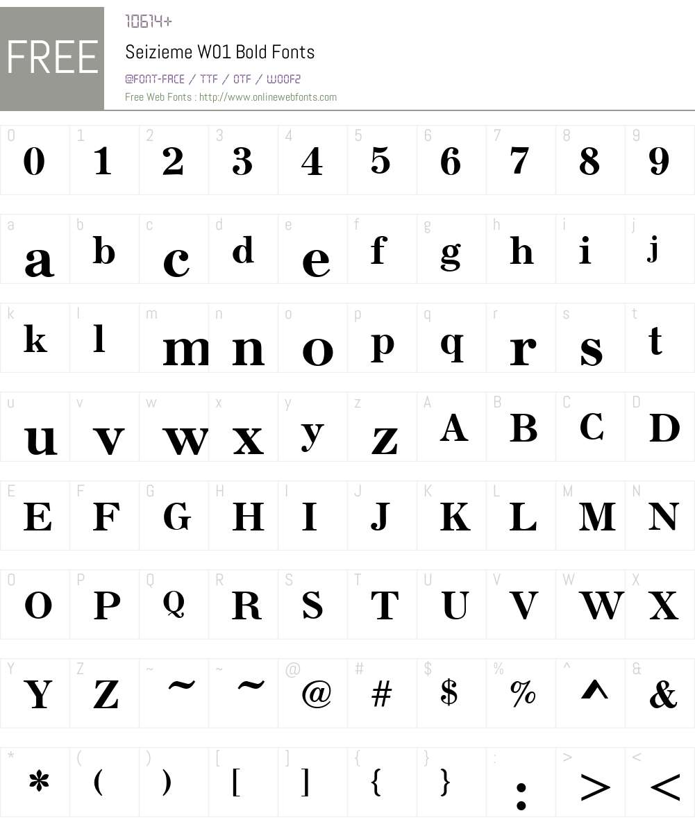 SeiziemeW01-Bold Font Screenshots
