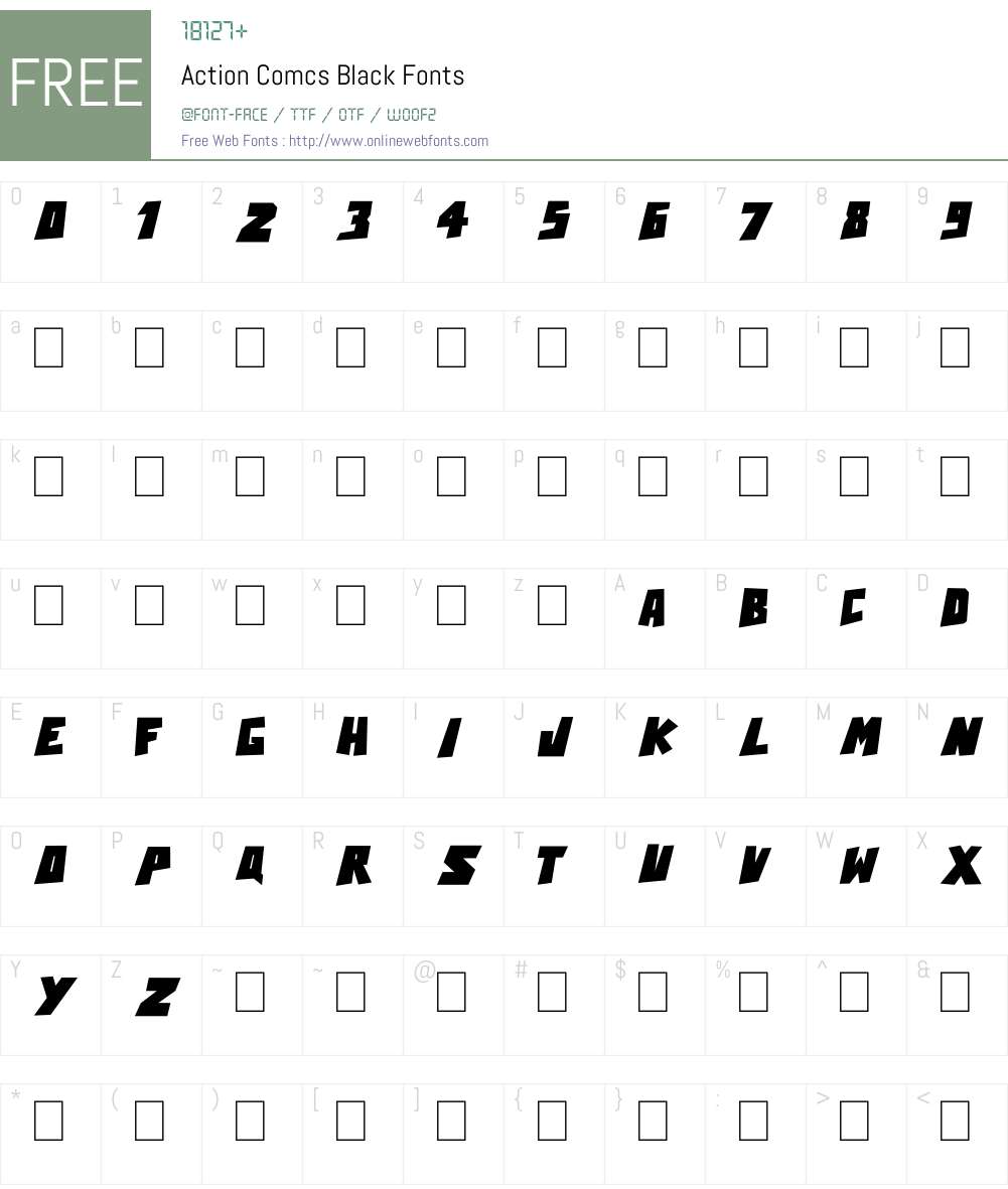 Action Comcs Black Font Screenshots